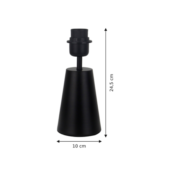 Maattekening met alle afmetingen in centimeters van Chericoni Lampenvoet Faro - Zwart - 24.5 cm - Metaal - E27