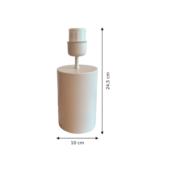 Maattekening met alle afmetingen in centimeters van Chericoni Lampenvoet Lagos - Creme - 24.5 cm - Metaal - E27