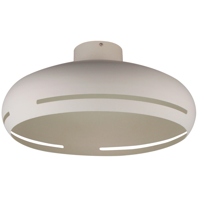 Detailfoto van de moderne plafondlamp Striscia in crème. Deze lamp voegt een stijlvolle touch toe aan elk interieur.