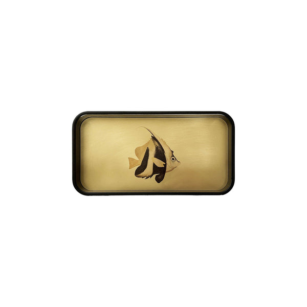 Small glossy brass fish tray