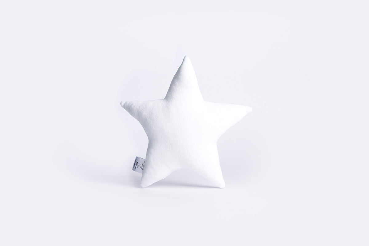 Cotton Velvet Decorative Star Cushion - White