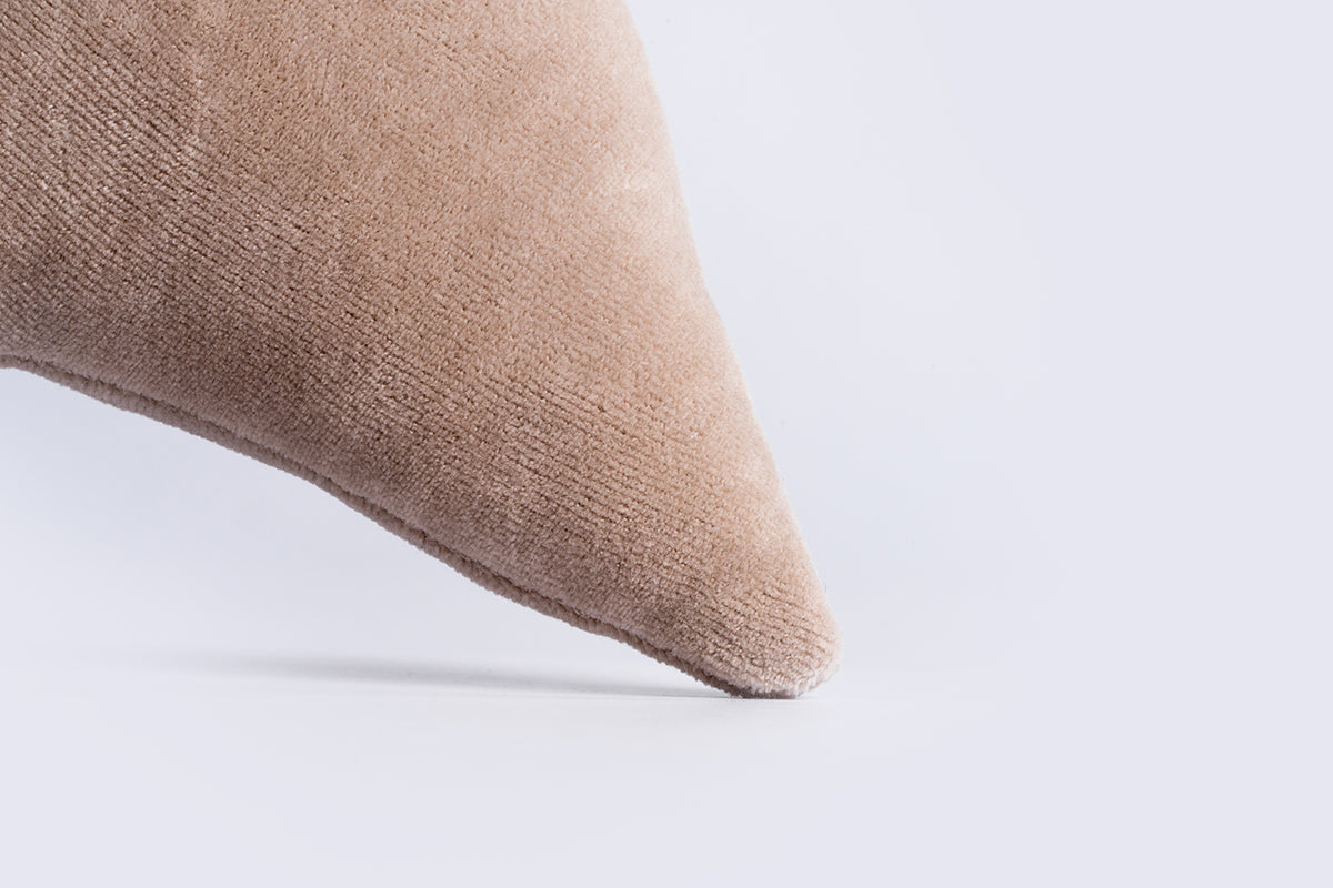 Cotton Velvet Decorative Star Cushion - Brown