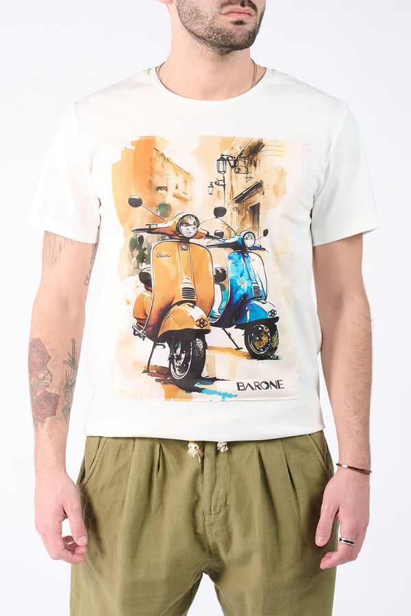 T-Shirt Uomo Stampa Vespa | Barone Firenze