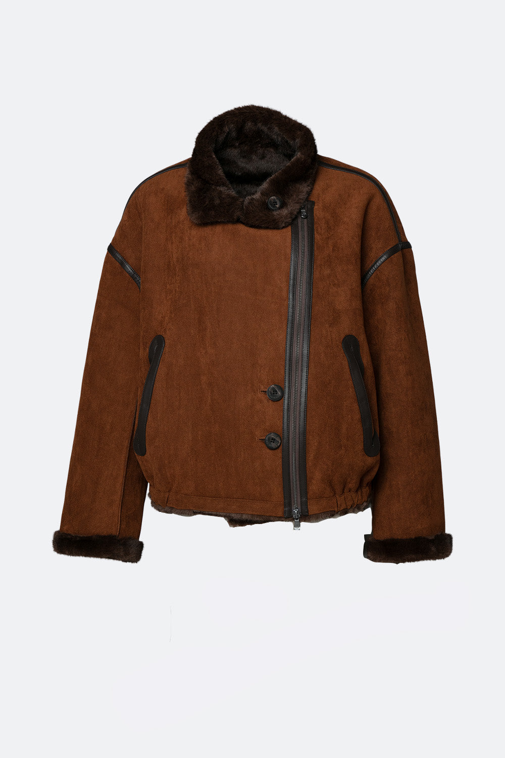 Viktoria Shearling Style Leather/Chocolate