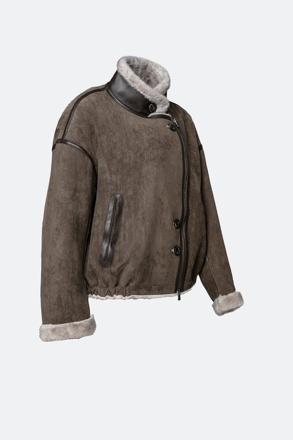 Viktoria Shearling Style Green/Grey