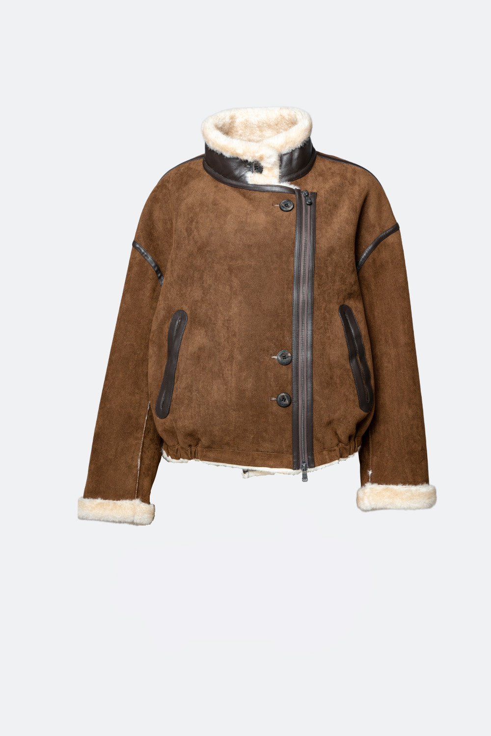 Viktoria Shearling Style Tobacco/Cream