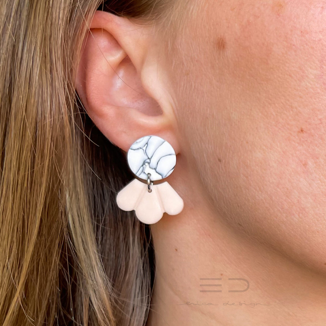 boucles d'oreilles pendantes | marbre