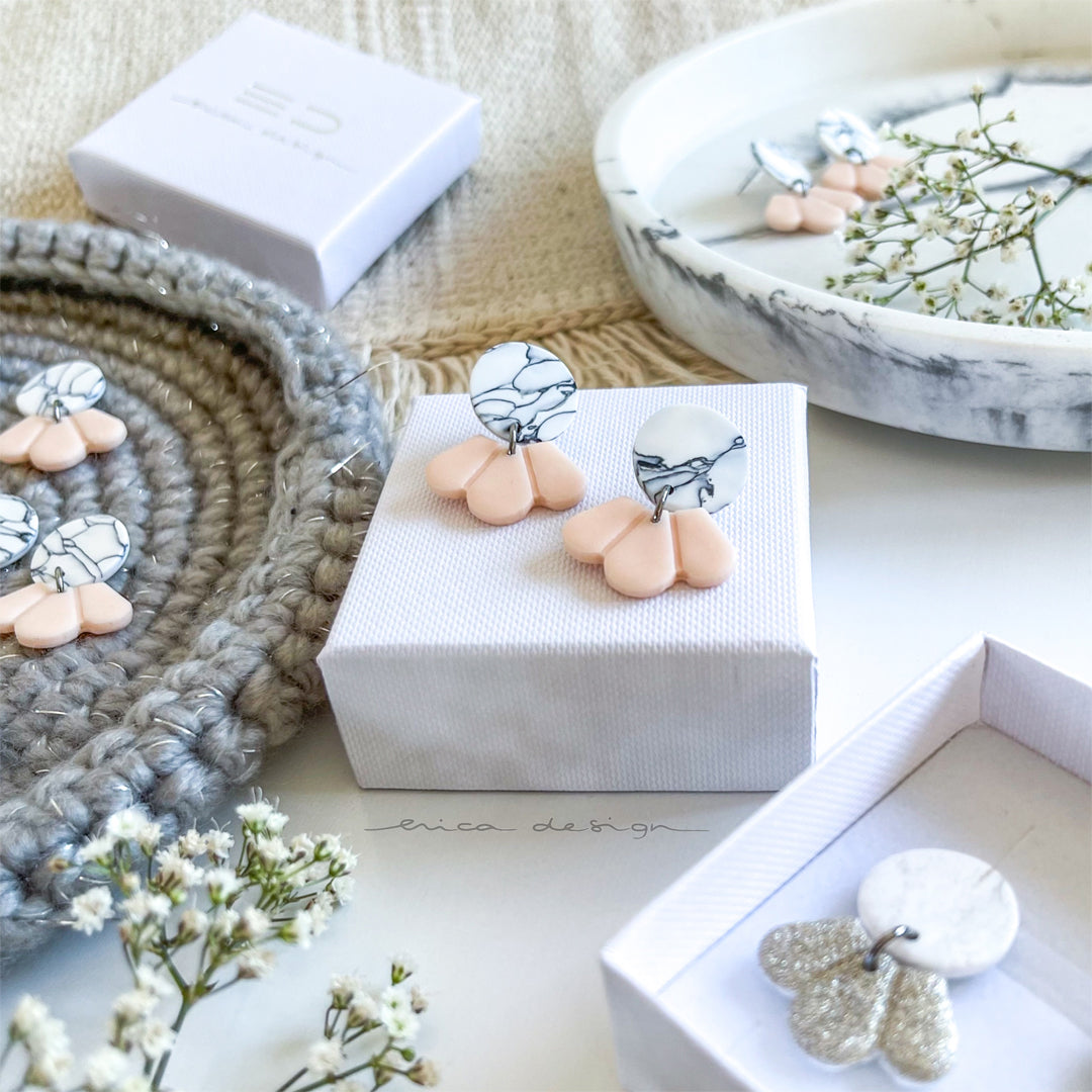 oorbellen met hangers | marmer