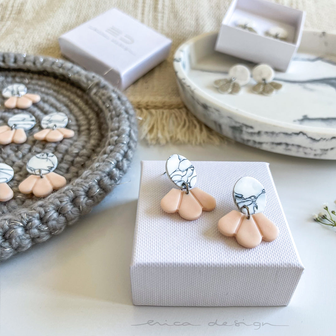 boucles d'oreilles pendantes | marbre