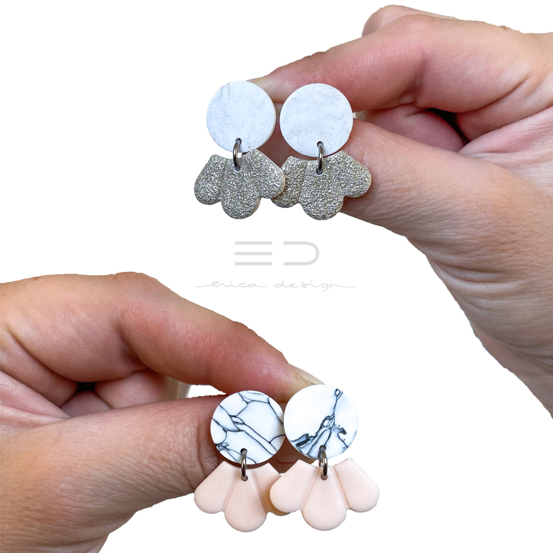 boucles d'oreilles pendantes | marbre