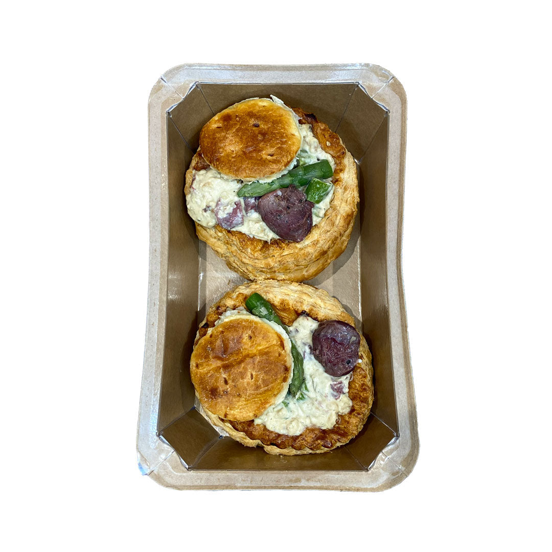 Gascon Vol-au-Vent with Duck Gizzards, Foie Gras & Asparagus