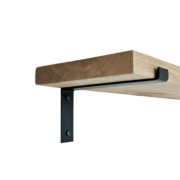 The Industrial L-Shaped Shelf Brackets Matte Raw – 25 cm