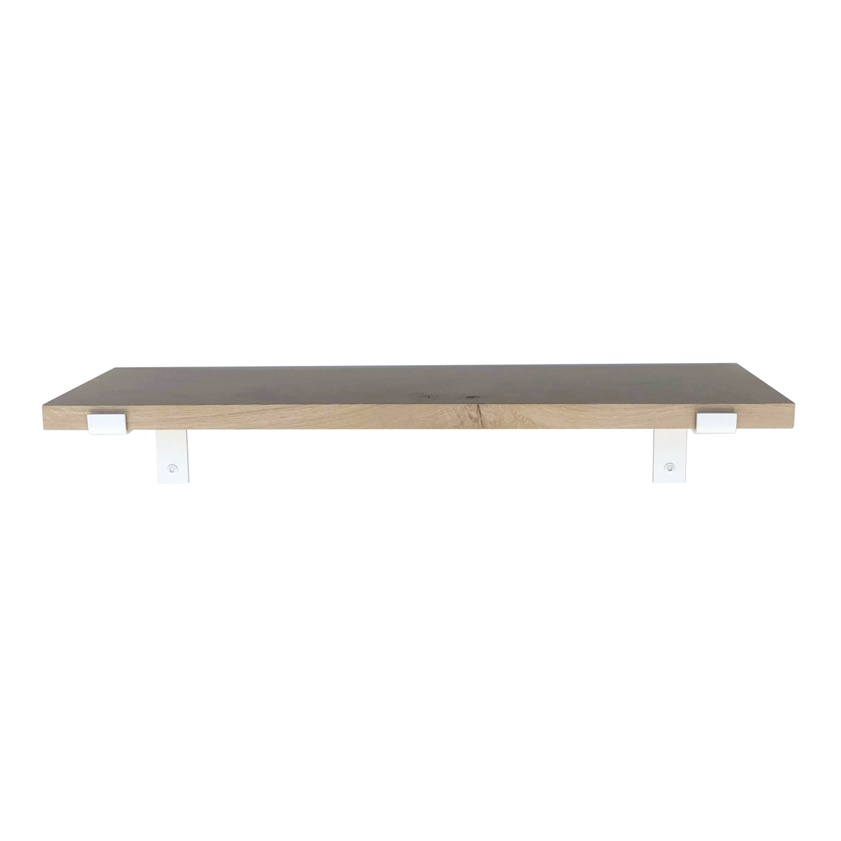 The Industrial L-shaped Shelf Brackets with Oak Shelf - 25 cm