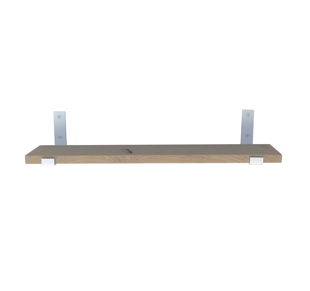 Supports d'étagère en L industriel avec étagère en chêne – 10 cm