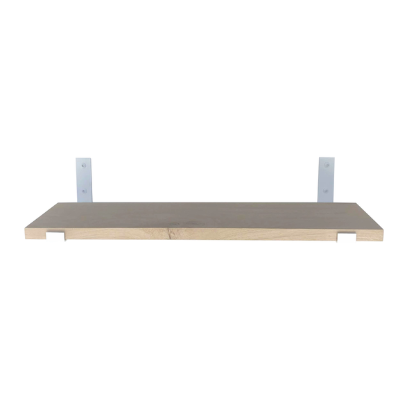 The Industrial L-shaped UP Shelf Brackets with Oak Shelf - 25 cm