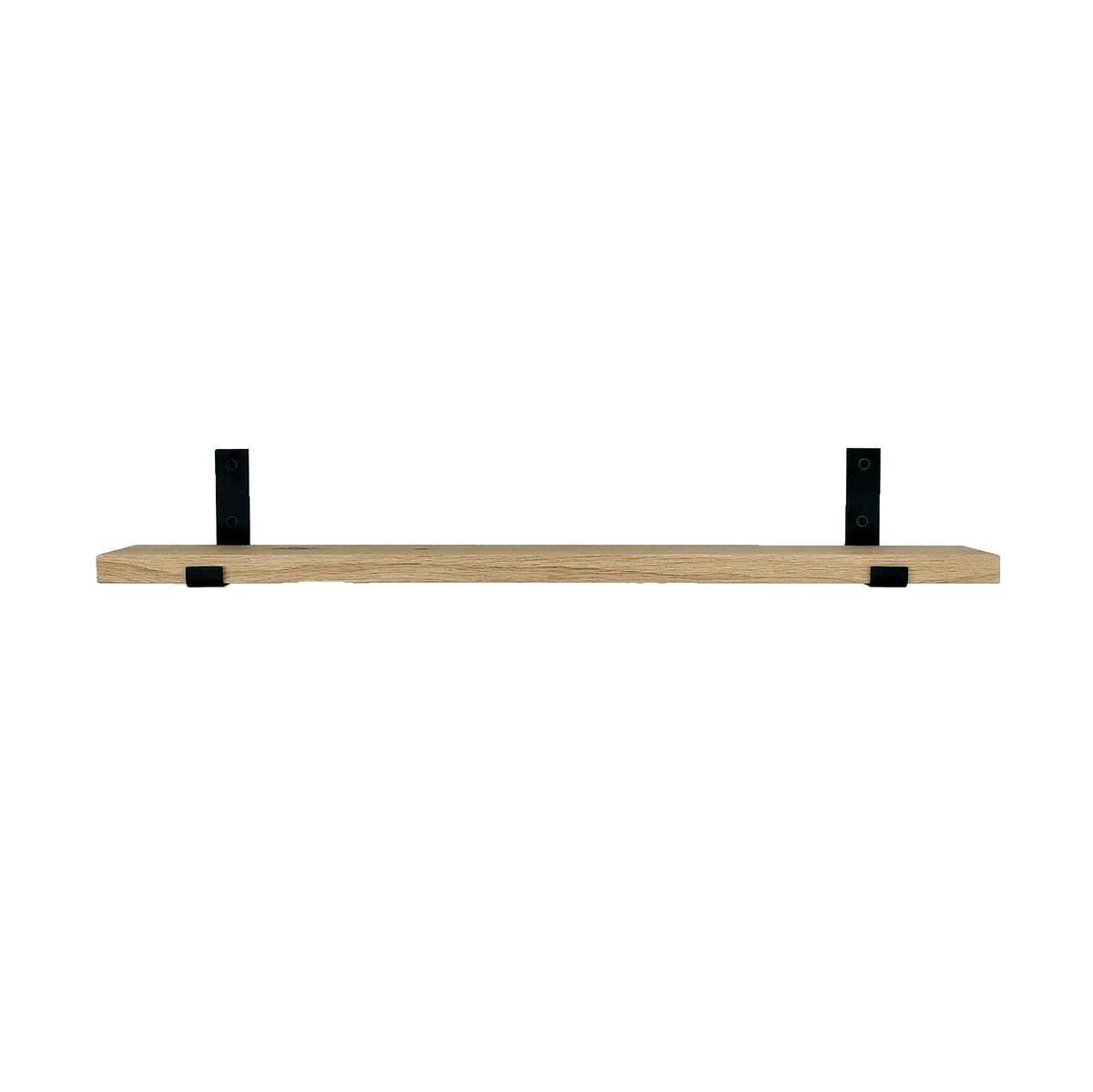 Supports d'étagère en L industriels avec étagère en chêne - 15 cm