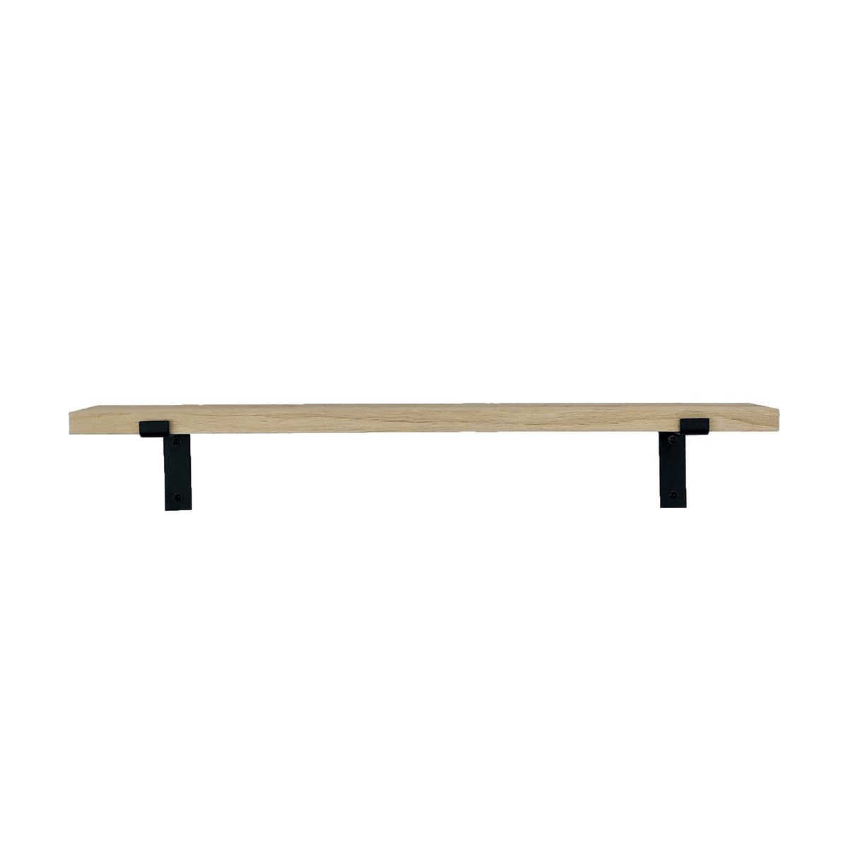 The Industrial L-shaped Shelf Brackets with Oak Shelf - 15 cm