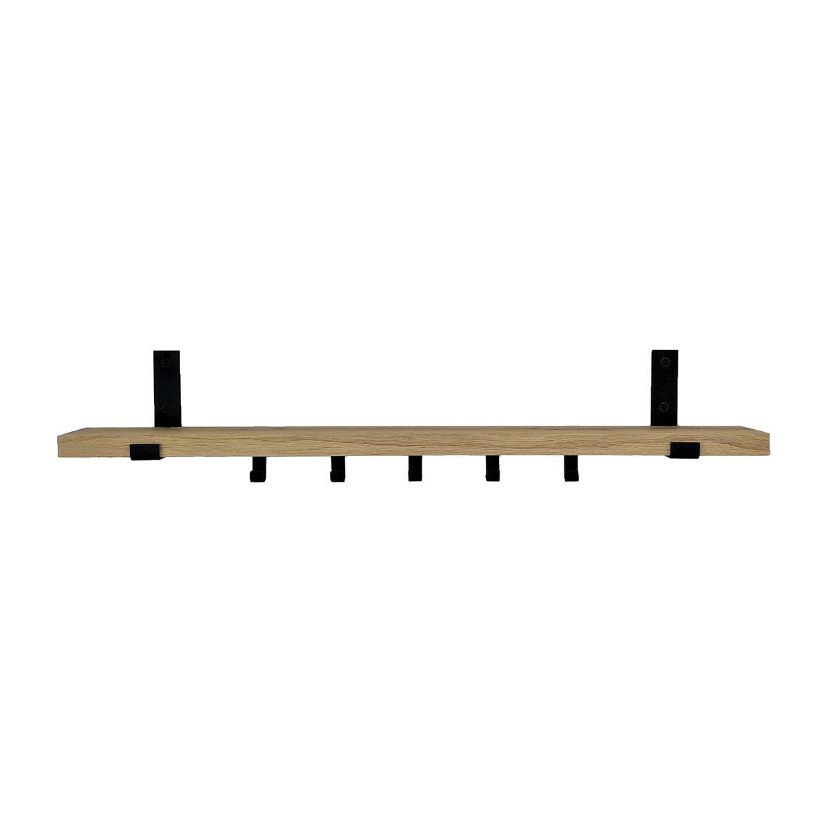 Supports d'étagère en L industriels avec étagère en chêne - 15 cm