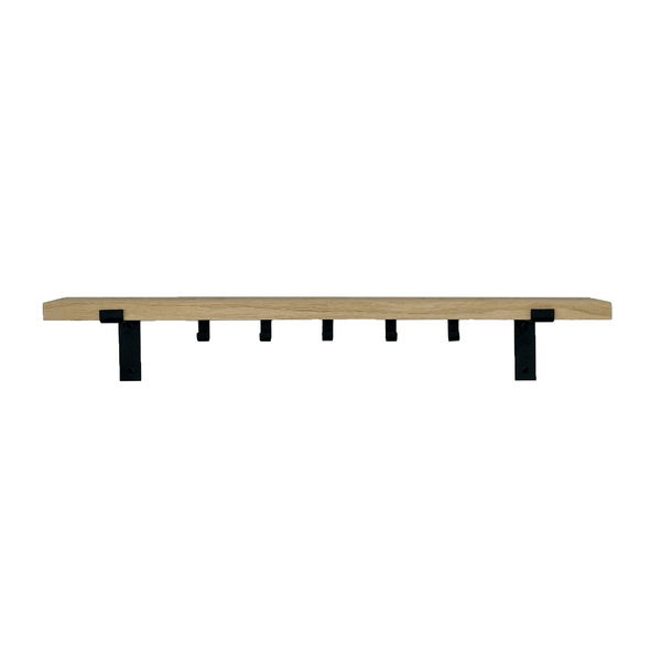 The Industrial L-shaped Shelf Brackets with Oak Shelf - 15 cm