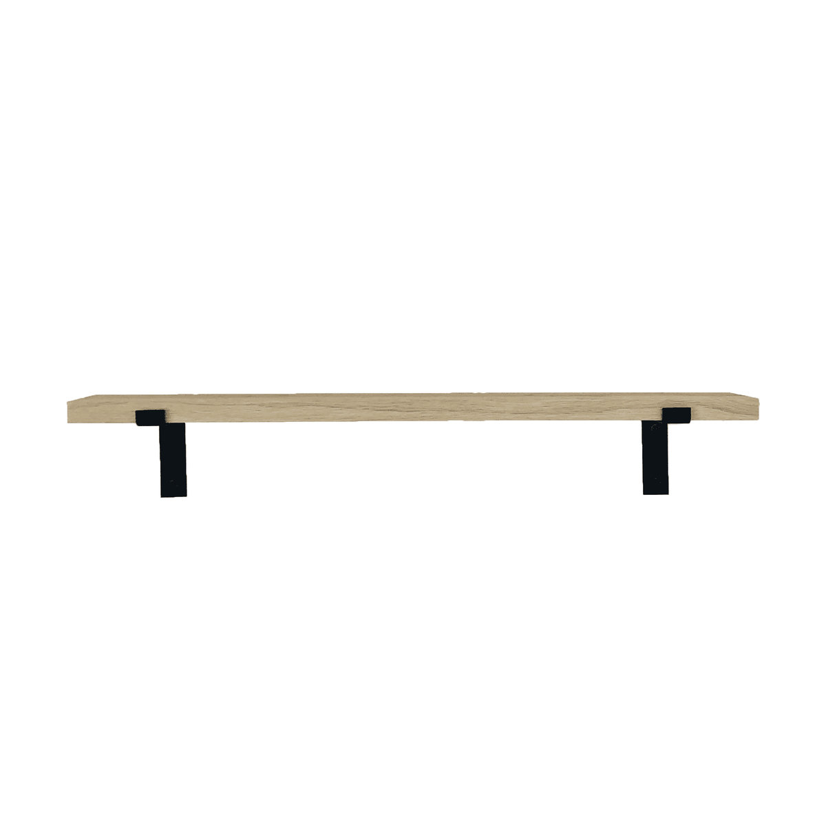The Industrial L-shaped Shelf Brackets with Oak Shelf - 15 cm