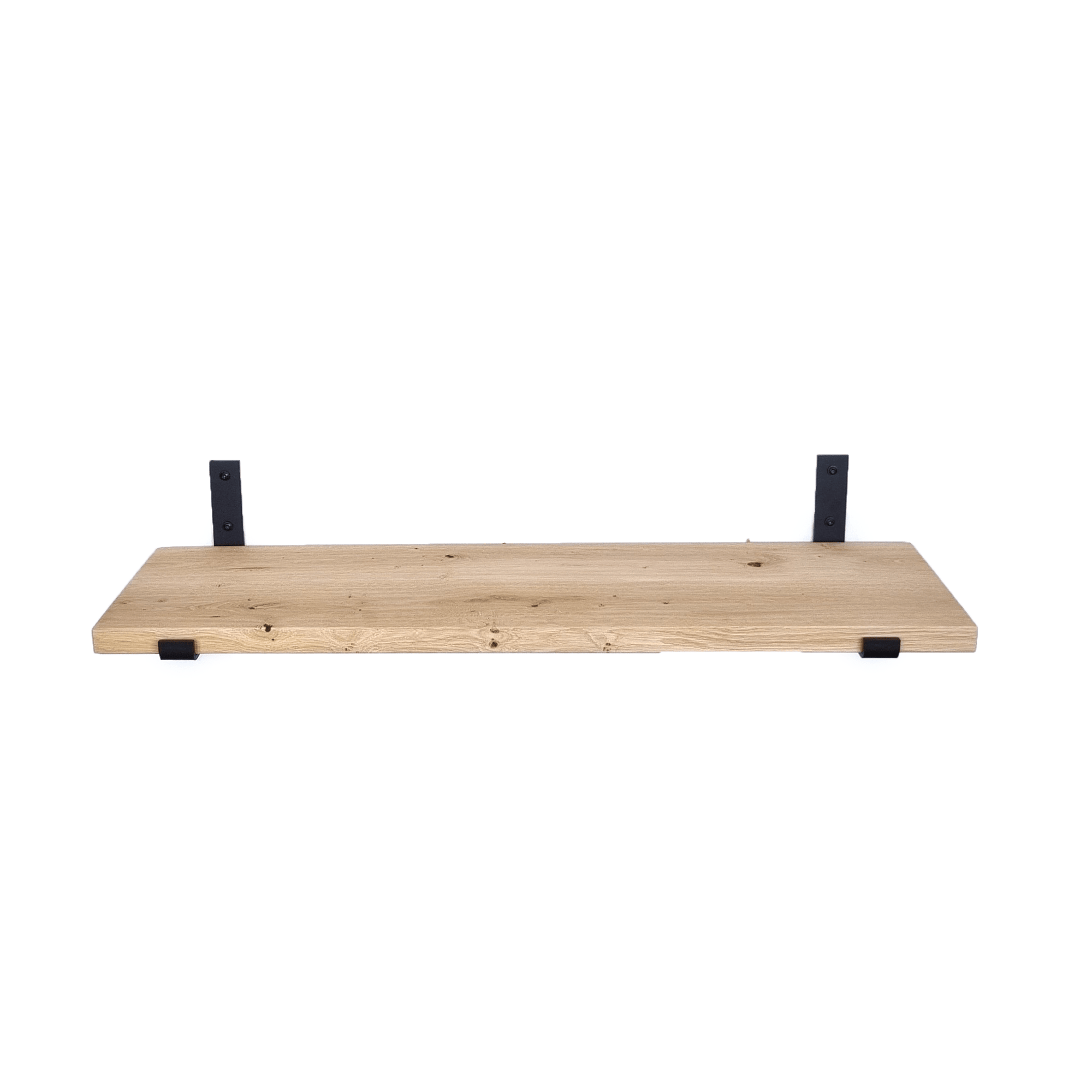 The Industrial L-shaped Shelf Brackets UP with Oak Shelf - 35 cm
