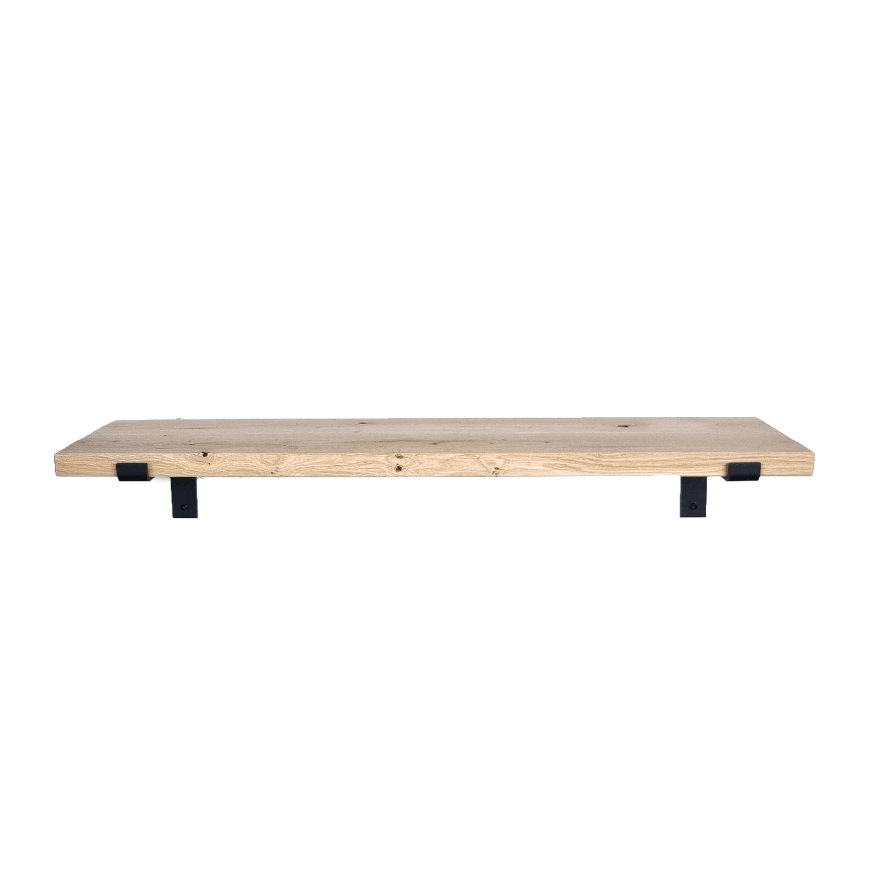 The Industrial L-Shaped Shelf Brackets with Oak Shelf - 30 cm