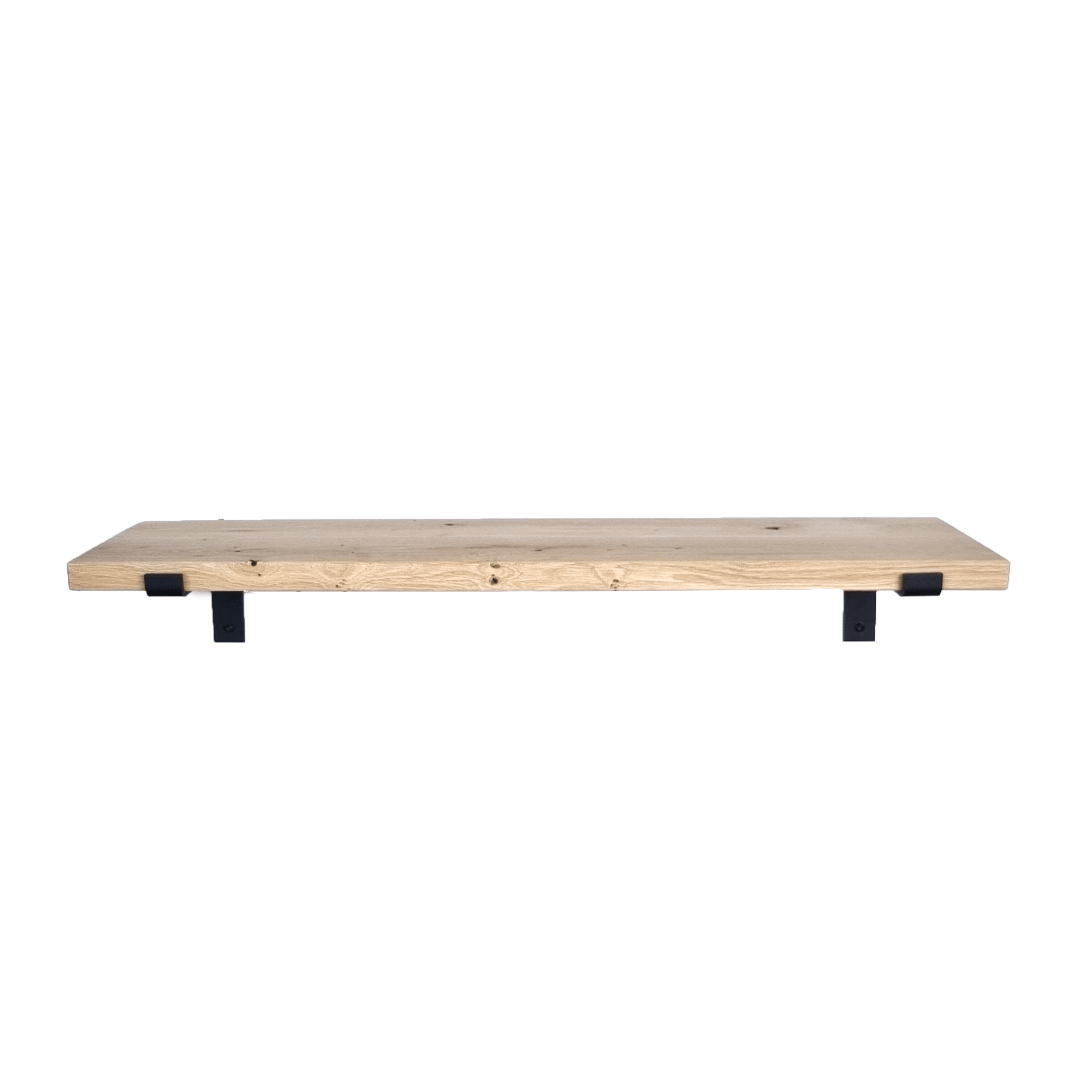 The Industrial L-Shaped Shelf Brackets with Oak Shelf - 30 cm
