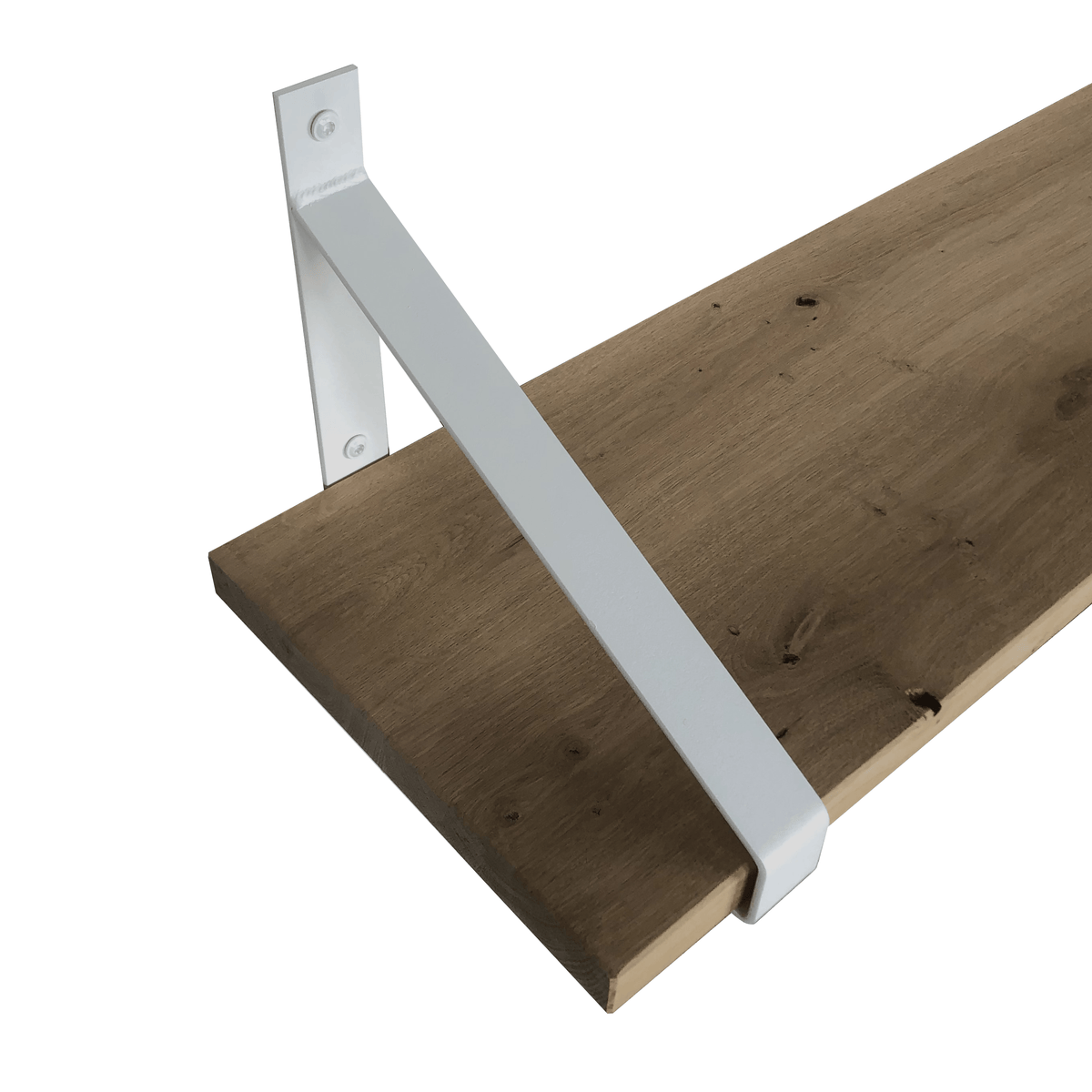 The Industrial Shelf Brackets with Oak Shelf - 30 cm