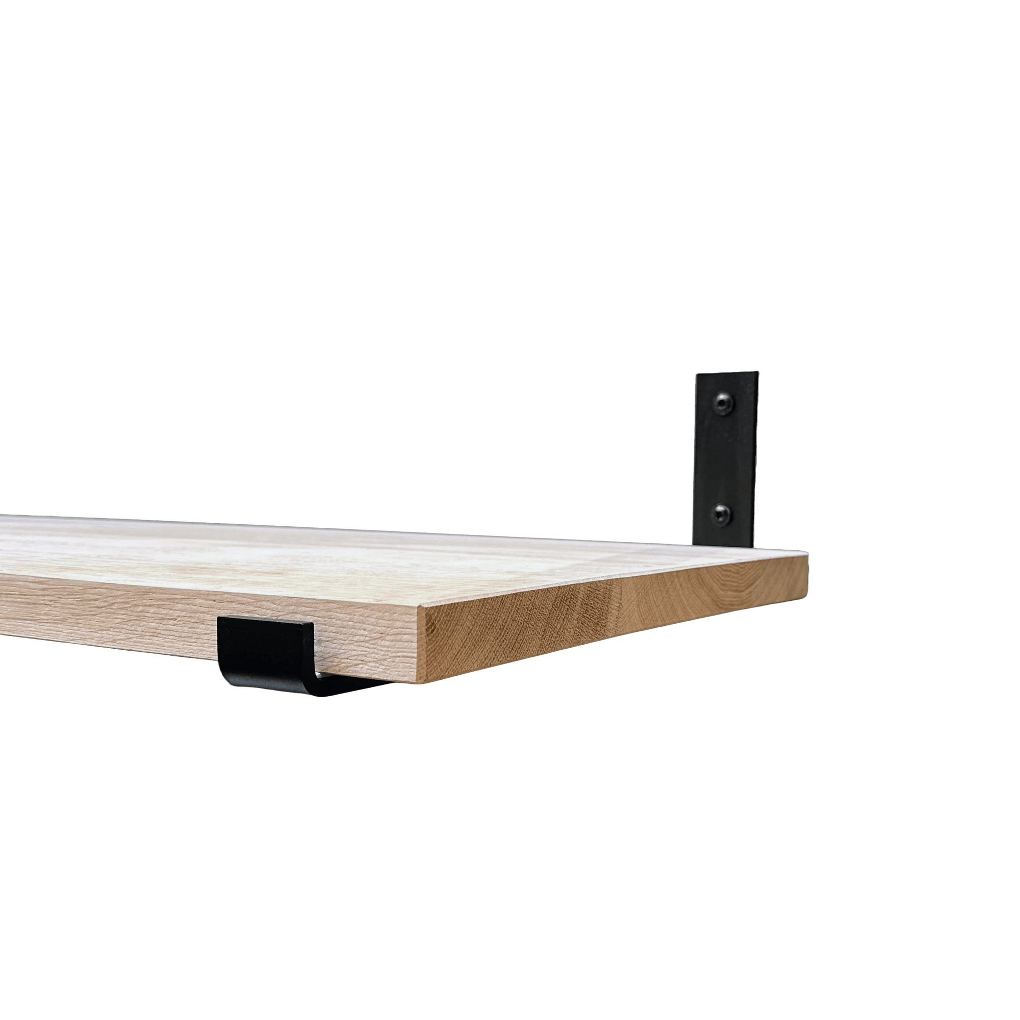 The Industrial L-shaped Shelf Brackets UP with Oak Shelf - 40 cm