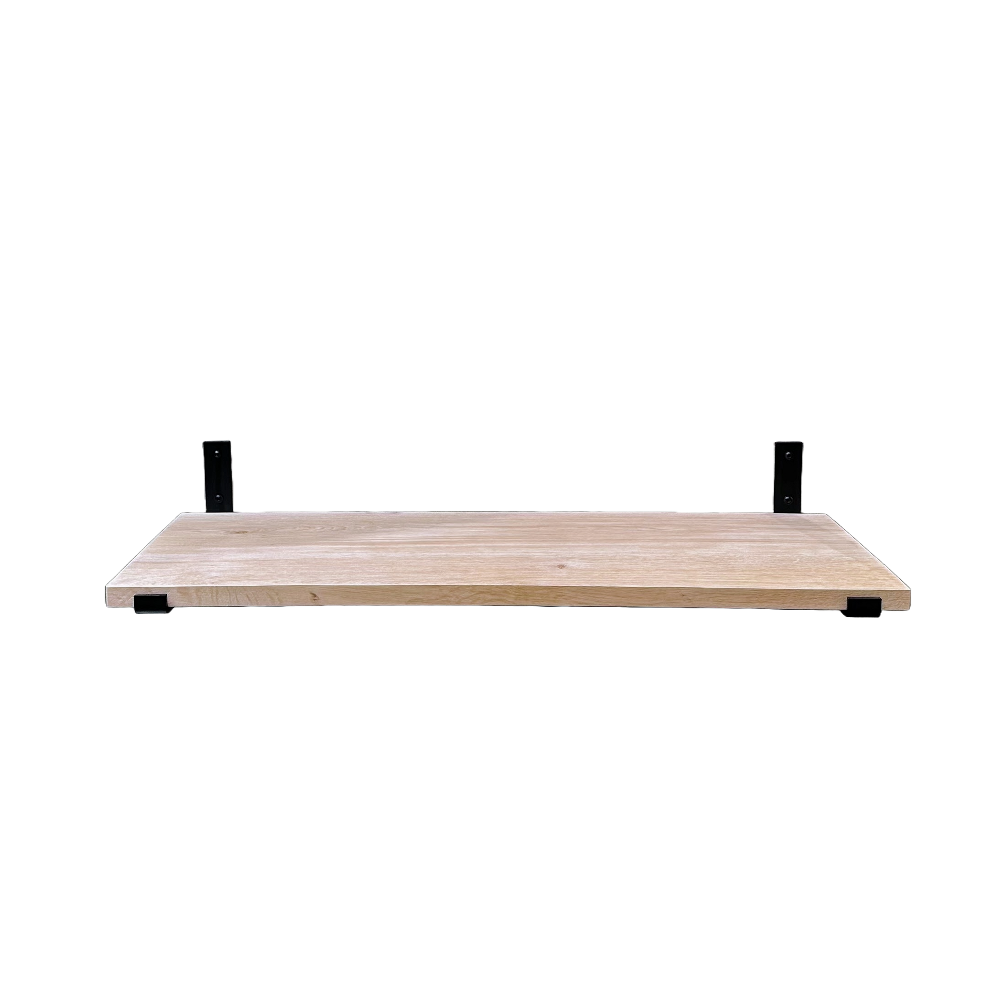 The Industrial L-shaped Shelf Brackets UP with Oak Shelf - 40 cm