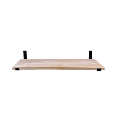 The Industrial L-shaped Shelf Brackets UP with Oak Shelf - 40 cm