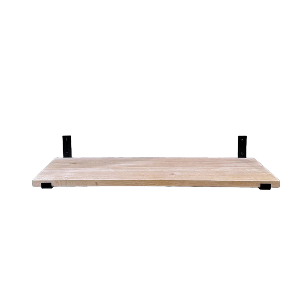 The Industrial L-shaped Shelf Brackets UP with Oak Shelf - 40 cm