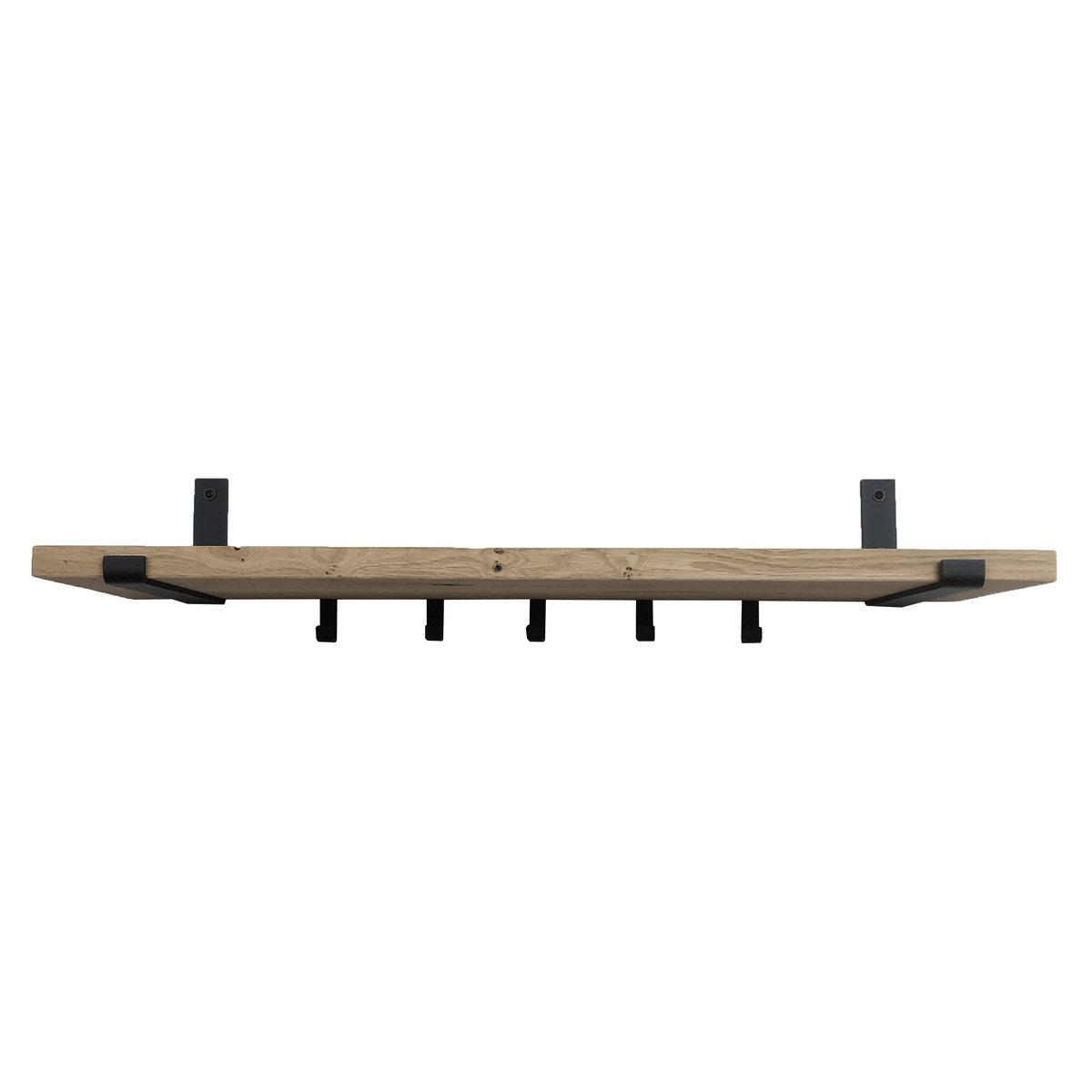 Soportes de estante en forma de L industriales con estante de roble - 30 cm