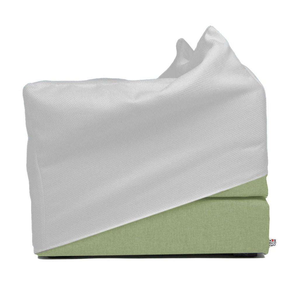 TOUF GREEN, Pouf Letto Base Verde e Copri Pouf 70x63
