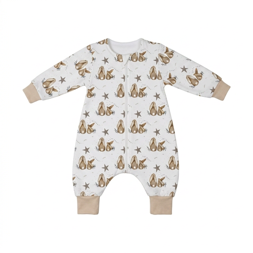 Tanja two-layer sleeping bag with legs and sleeves - Bunnies and stars
