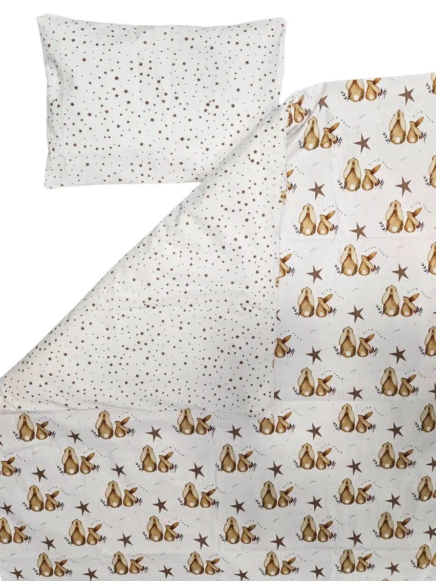 Bedding set 60x120cm - 2-piece - Bunnies and stars