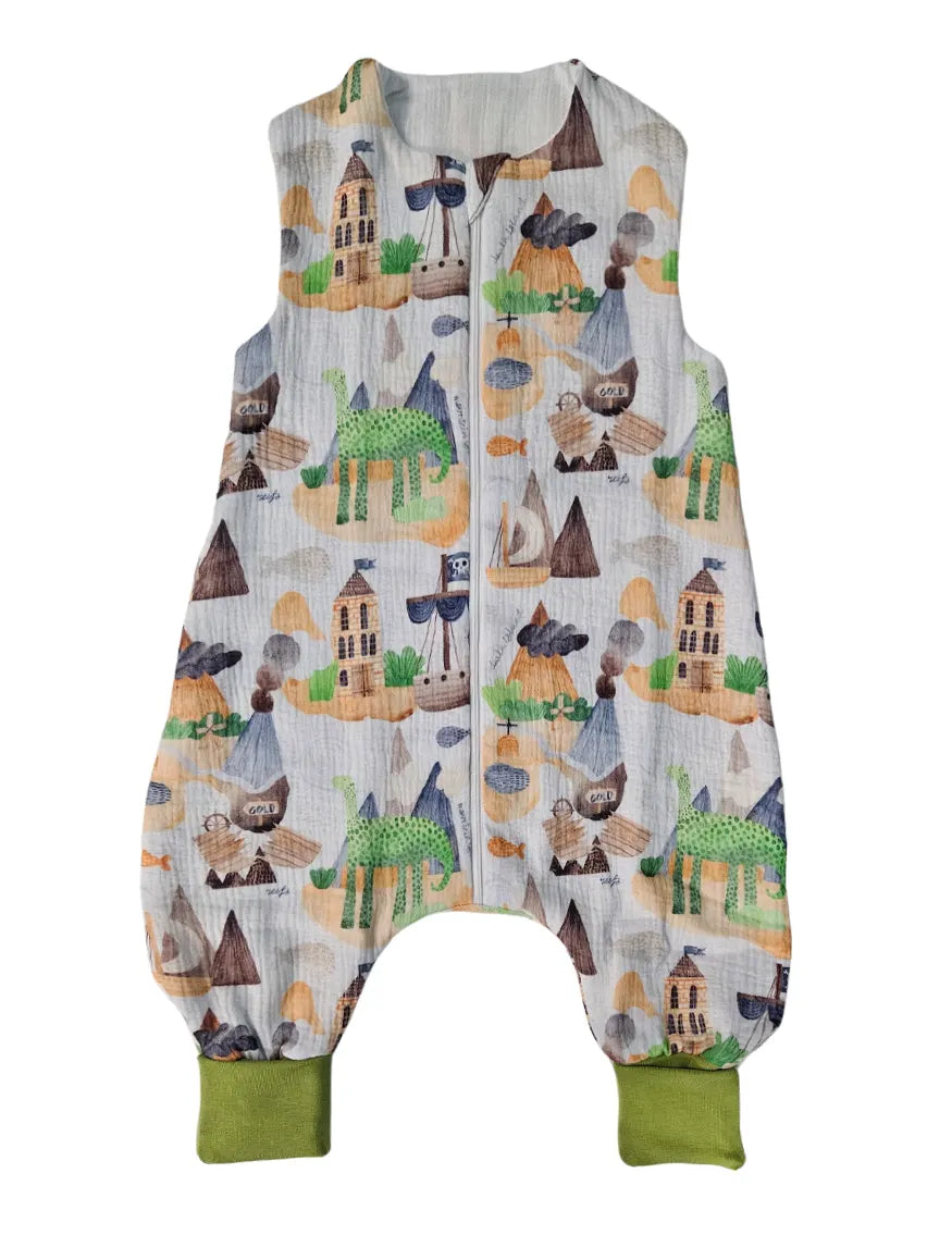Muslin Double Layer Summer Sleeping Bag with Legs – Pirates Island