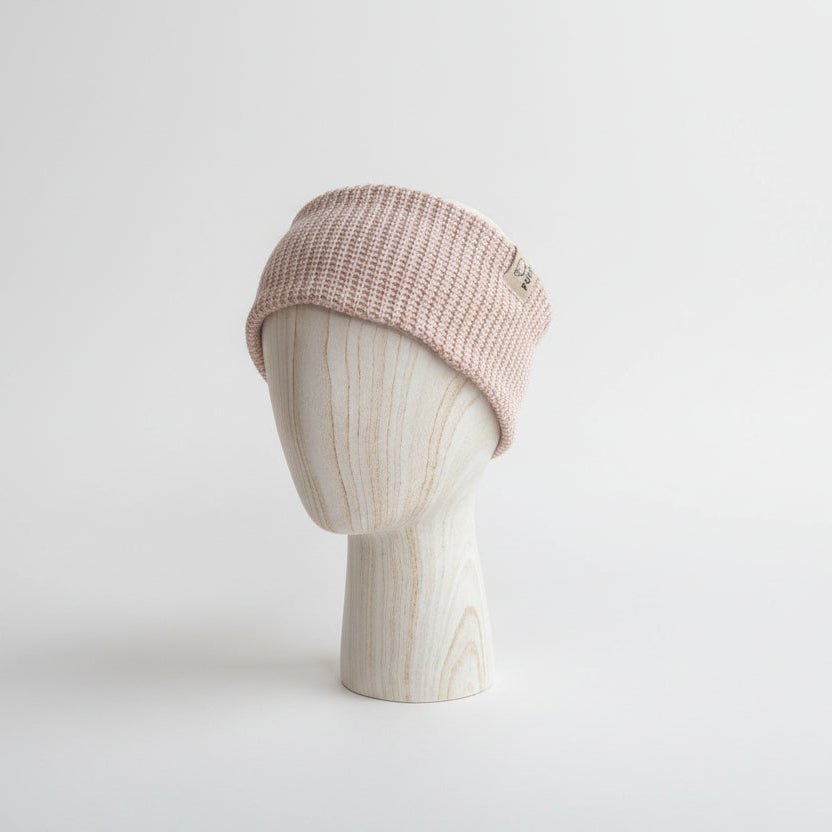 Zimski trak pleten podložen - BEŽ - PUFFI