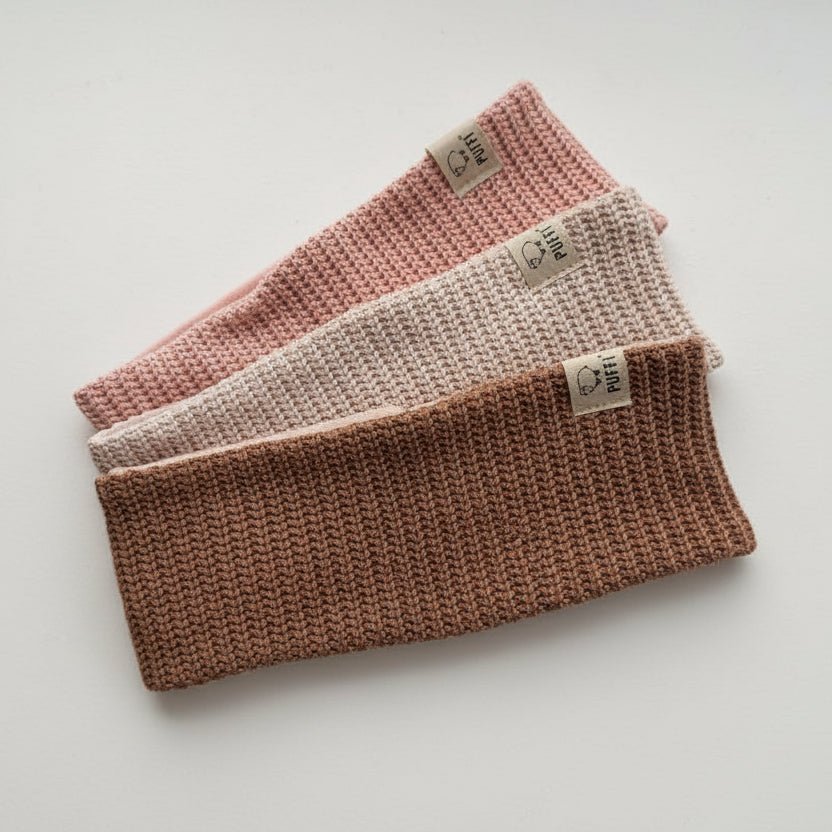 Zimski trak pleten podložen - ROZA - PUFFI