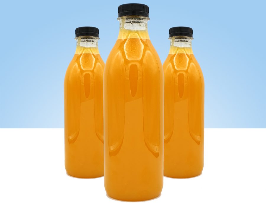 zumo de naranja y mango producto fresco