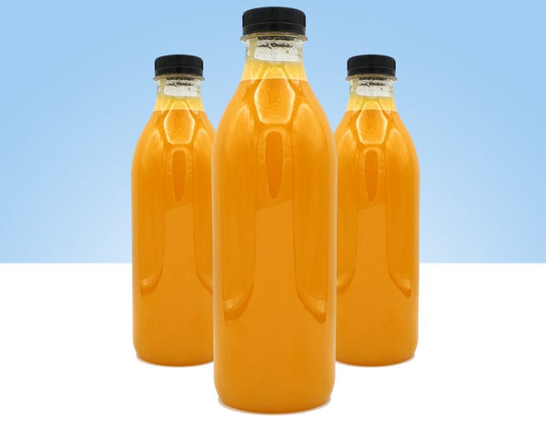 zumo de naranja y mango producto fresco