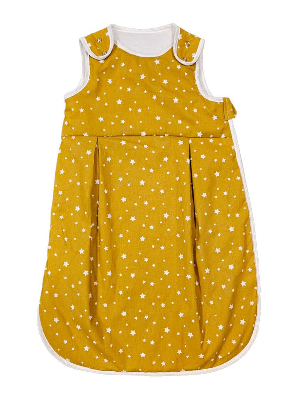 Classic Sleeping Bag with Filling - Yellow with White Stars
