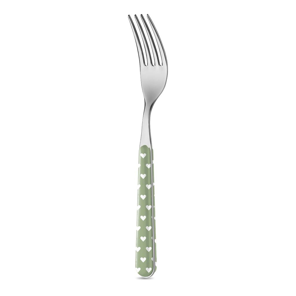Table Fork - Heart Shapes Sage Green BD14060PSG