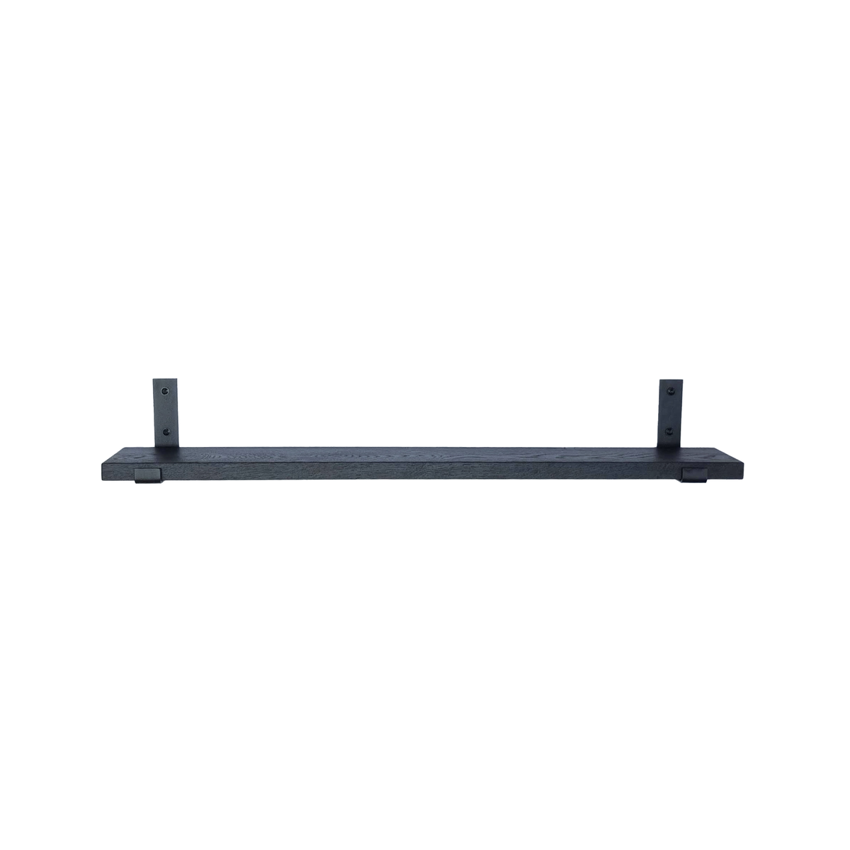 Supports d'étagère en L industriels avec étagère en chêne - 15 cm