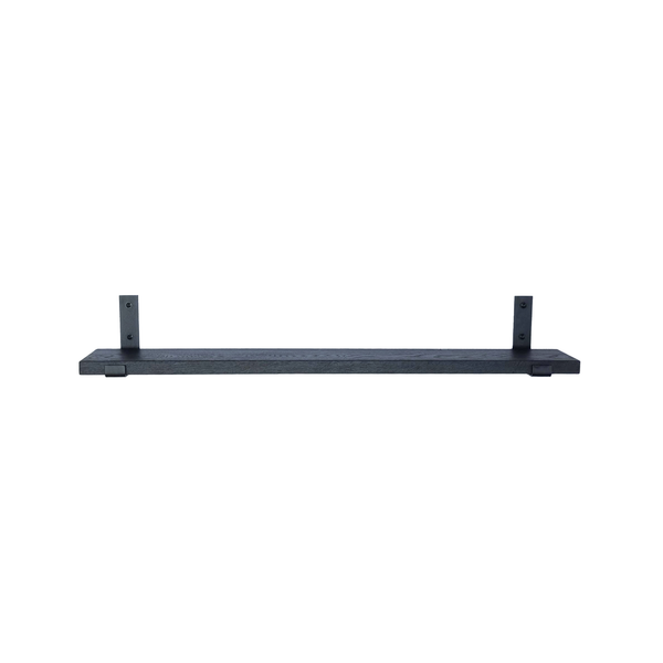 Supports d'étagère en L industriels avec étagère en chêne - 15 cm
