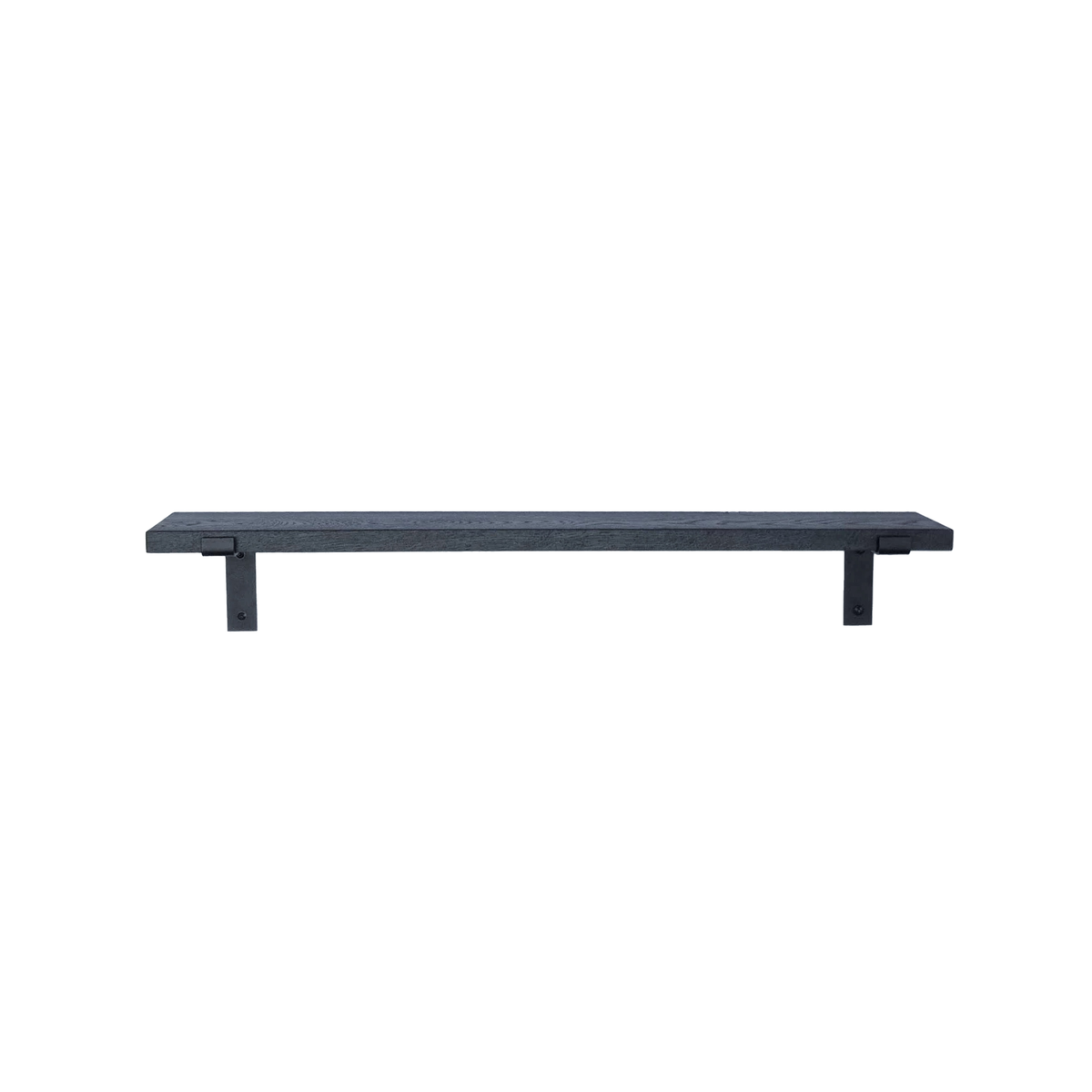 The Industrial L-shaped Shelf Brackets with Oak Shelf - 15 cm