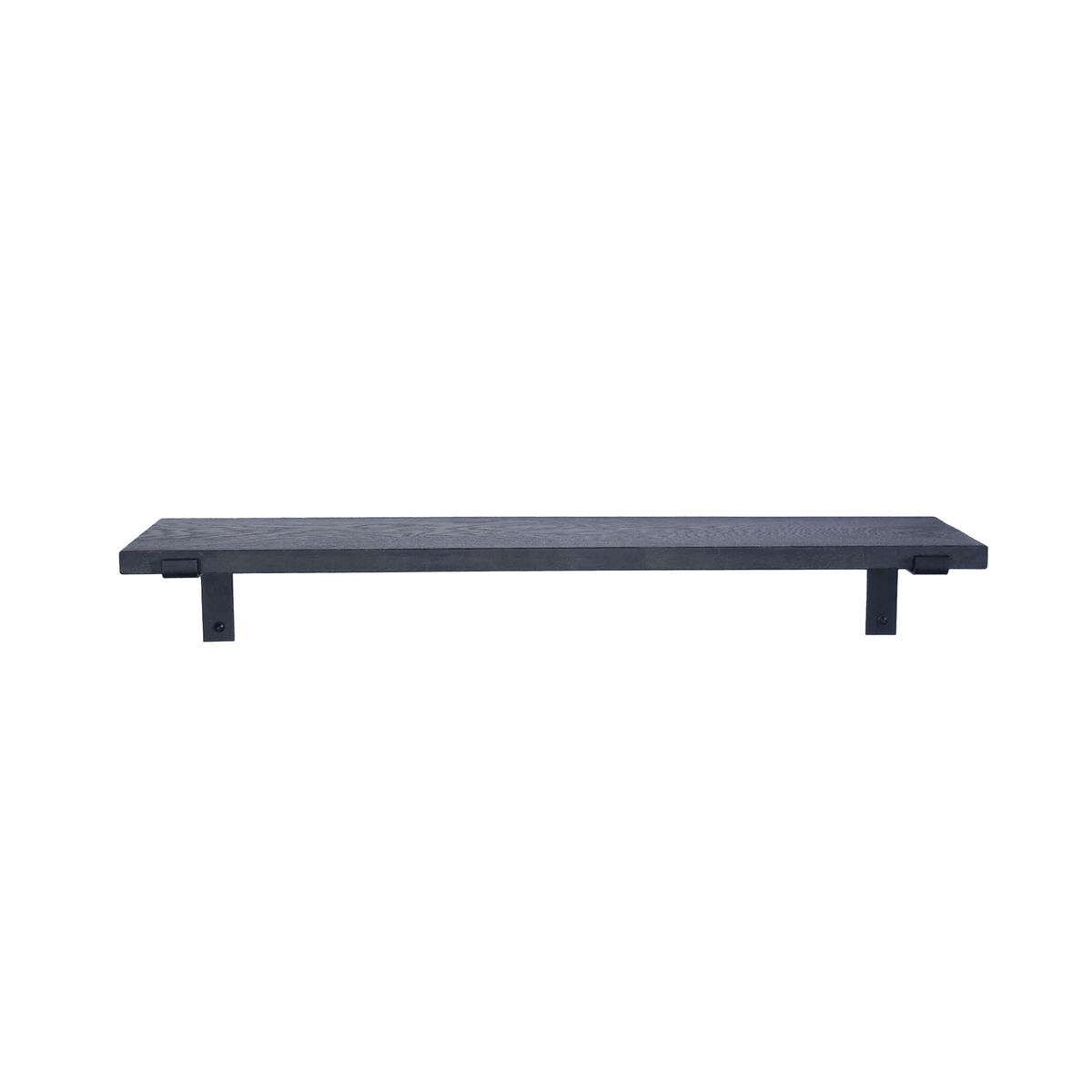 The Industrial L-shaped Shelf Brackets with Oak Shelf - 20 cm